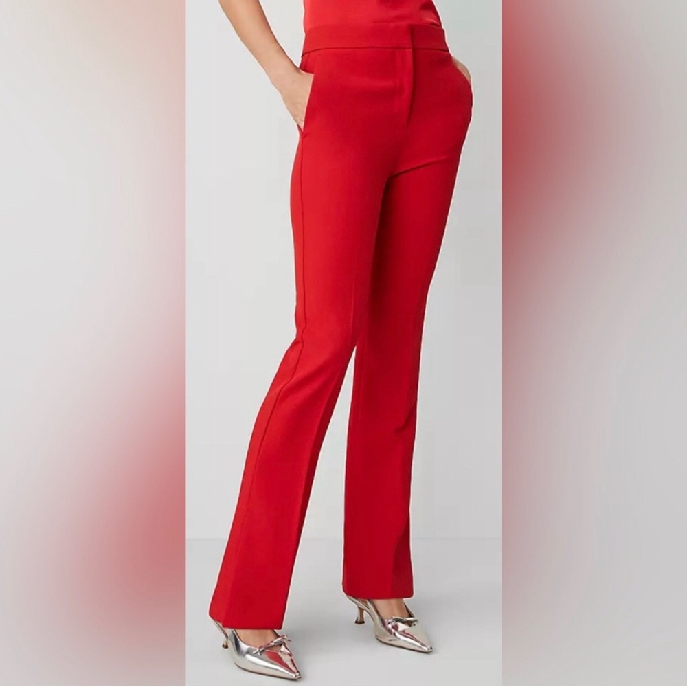 Ann Taylor RARE Skinny Flare with Vent Hem Red Trouser Pant Women’s Size 8 - Picture 2 of 13